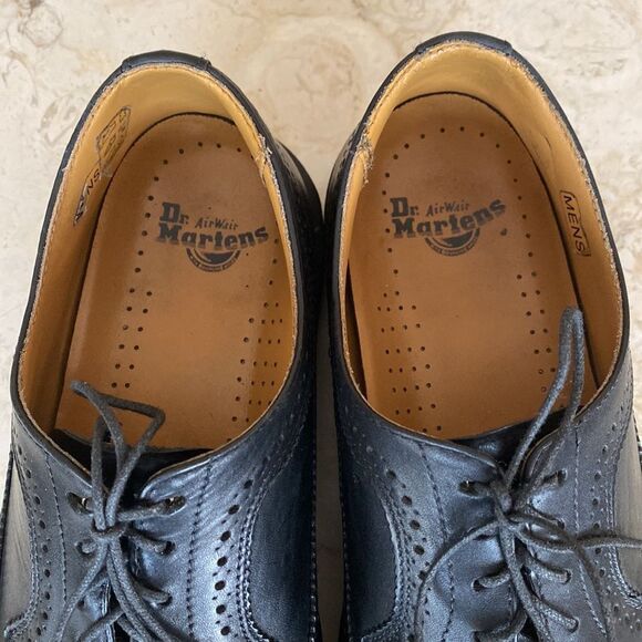 Dr. Martens 11845 Yellow Stitch Leather Wingtip Brogues - Picture 12 of 16